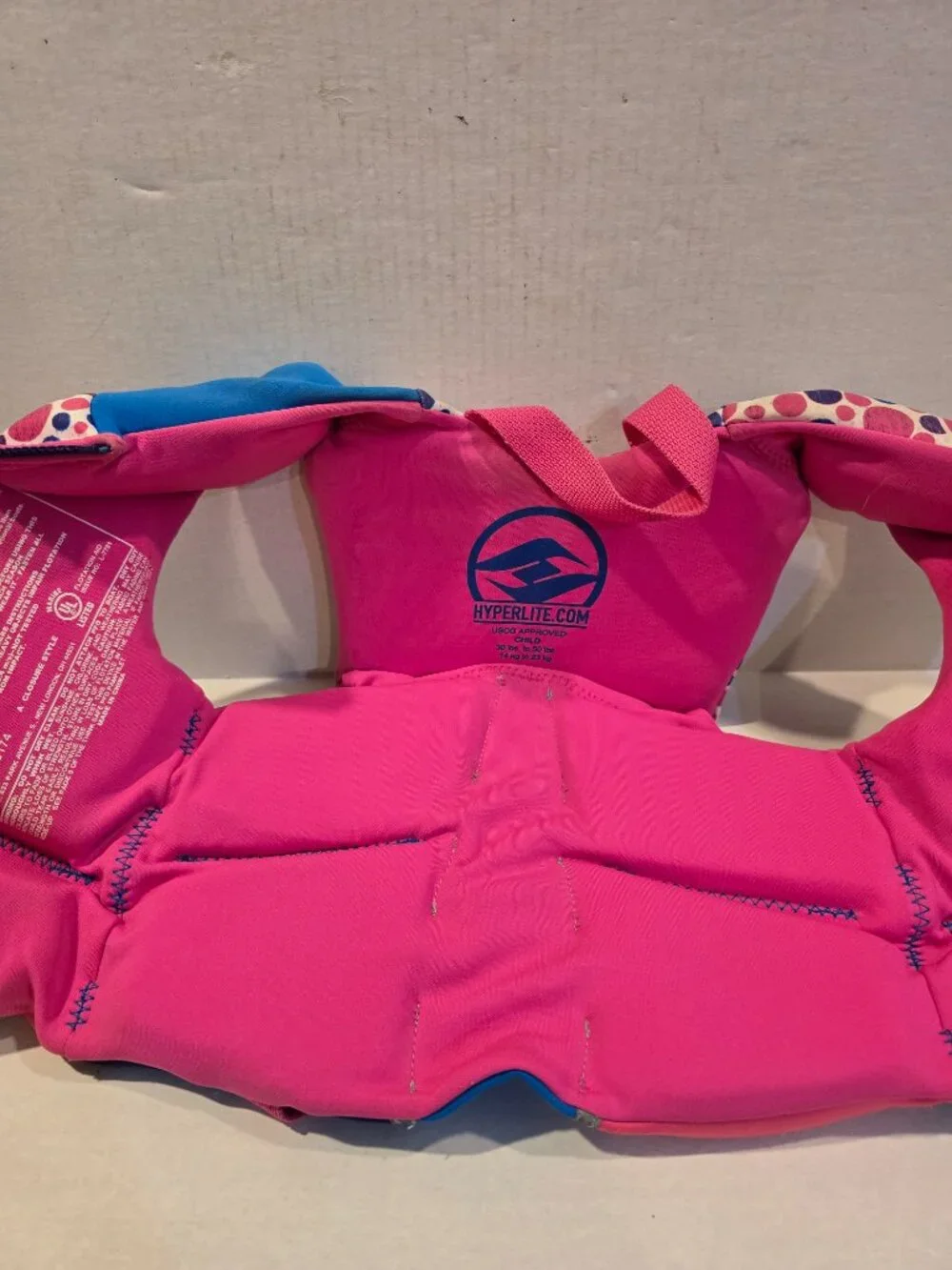 Hyperlite Indy Child Life Vest Pink USCG Approved 30-50 lb. Child Light Wear